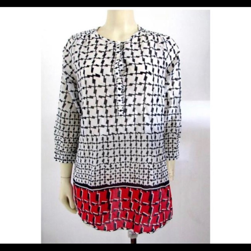 🚨SALE J.Crew Cotton Voile Houndstooth Tunic - Picture 2 of 8